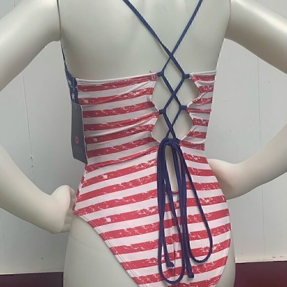 Marilyn Monroe US Flag One Piece Swimsuit - Picture 3 of 4